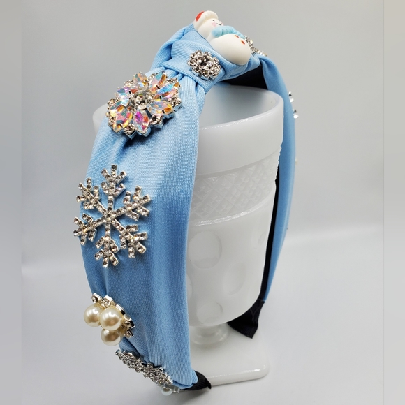 Headband bling handmade winter snowman crystals sparkly Swarovski Christmas main image 15